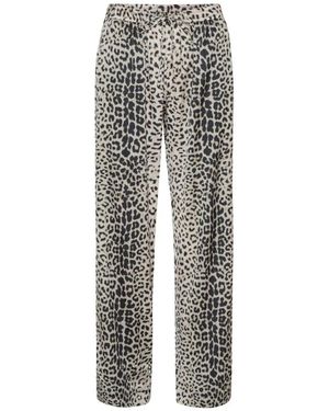 Karmamia Leopardenmuster Straight-Leg Hose Lou 2122 - Grau