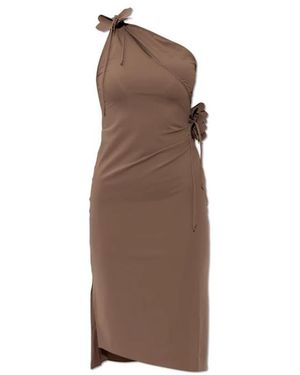 Coperni Asymmetrische Mini Bloemenjurk - Bruin