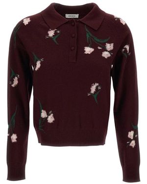 Erdem Polo-Stijl Merinowol Trui - Rood