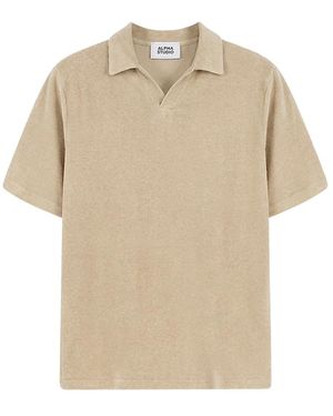 Alpha Studio Leinen- Und Baumwoll-Skipper-Polo - Natur