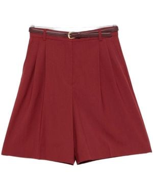 Max Mara Mstadorno Bermuda Shorts Met Riem - Rood