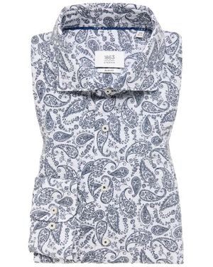 Eterna Soft Tailoring Seersucker Langarmhemd - Blau