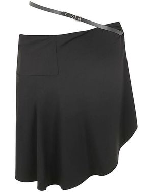 Courreges Schwarzer mini rock slash ellipse,short skirts