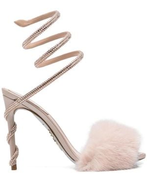 Rene Caovilla Schoenen ,Roze ,Leer Margot Stilettos Met Spiraalband