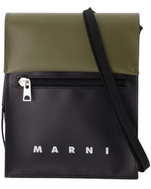 Marni Zwarte Synthetische Crossbody Tas Met Klep - Groen