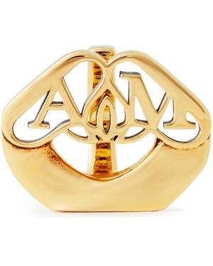 McQueen Messing Zegel Logo Ring Licht Antiek - Metallic