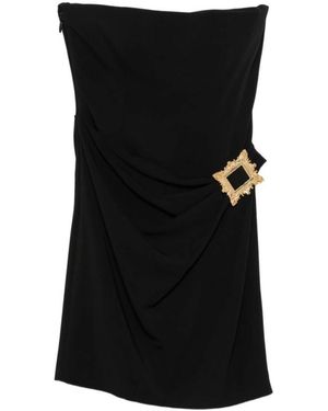 Moschino Kleedjes ,Zwart ,Leer Strapless Draped Dress