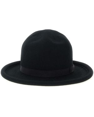 Yohji Yamamoto Wool B Tube Brim Plain Mtn Hat - Zwart