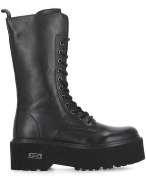Cult Schwarze lederstiefel mit frontschnürung