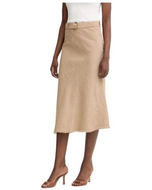 Pinko Uitlopende Midi-Rok - Naturel