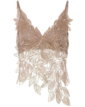 Alberta Ferretti Brauner Top Mit Stil 0084 - Weiß
