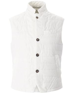 Eleventy Tailored Wool-Blend Vest - Wit