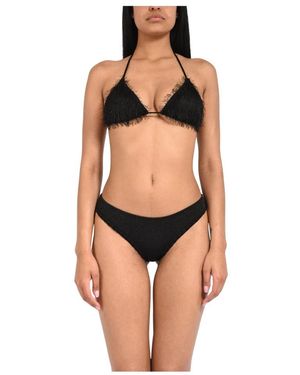 FK Triangel Bikini Mit Fransen Und Culotte - Schwarz