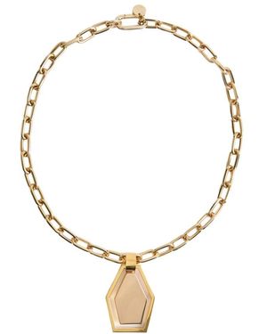 La DoubleJ Schicker Metallhalskette Mit Amethyst-Anhänger - Mettallic