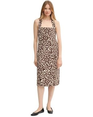 DKNY Rechte Midi Jurk - Bruin