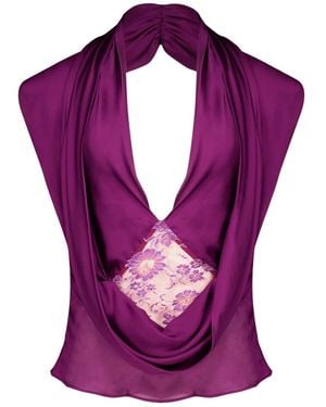 Christopher Esber Backless Kanten Top - Paars