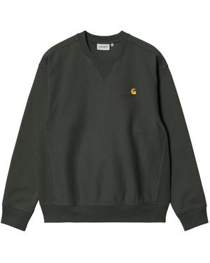 Carhartt Hoodies & Sweatvesten ,Groen ,Katoen American Script Sweatshirt
