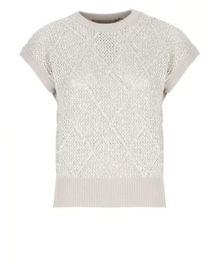 D.exterior Grauer Ärmelloser Pullover Mit Pailletten