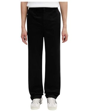 Lacoste Broeken ,Zwart ,Katoen Regular Fit Katoenen Twill Chino Broek