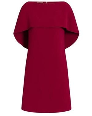 Alberta Ferretti Kurzes Kleid Mit Cape-Detail - Rot