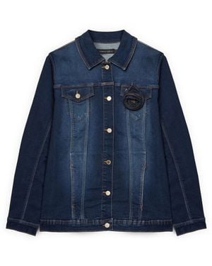 FIORELLA RUBINO Jassen ,Blauw ,Denim Denim Jas Met Bloemspeld