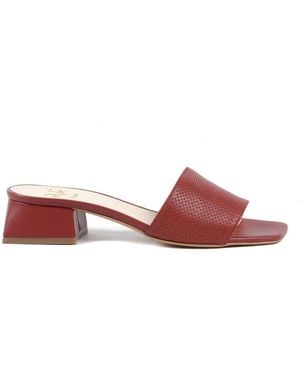19V69 Italia by Versace Heeled Mules - Red