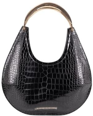 Elisabetta Franchi Croco Print Bag - Schwarz