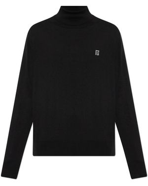 Balmain Turtleneck Met Logo - Zwart