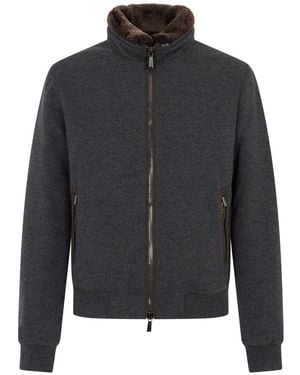 Moorer Jassen ,Zwart ,Wol Bellati-Mrw Jas - Grijs