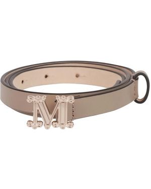 Max Mara Accessoires ,Leer Monogram Leren Riem - Naturel