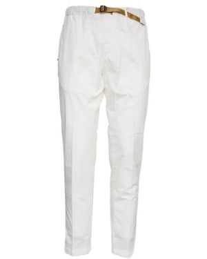 White Sand Slim-Fit Trousers - White