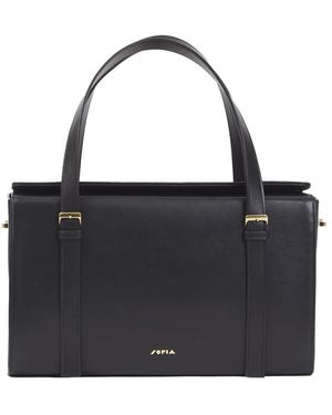 Sofia Tassen ,Zwart ,Leer Belmondo Satchel Tas
