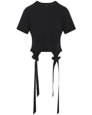 Simone Rocha Tops ,Zwart ,Katoen Bow Tail Easy T-Shirt