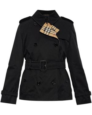 Burberry Jassen ,Zwart ,Katoen Lakefield Korte Trenchcoat