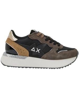 Sun 68 Schoenen ,Veelkleurig ,Leer Big Stargirl Mix Materials - Zwart