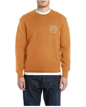 Replay Round-Neck Knitwear - Orange