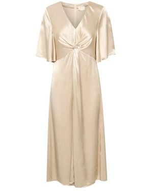 Soaked In Luxury Midi Dresses - Natural
