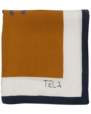 Tela Seidenschal Mit Pferde-Muster - Schwarz