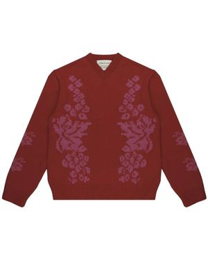 A Kind Of Guise V-Neck Knitwear - Rosso