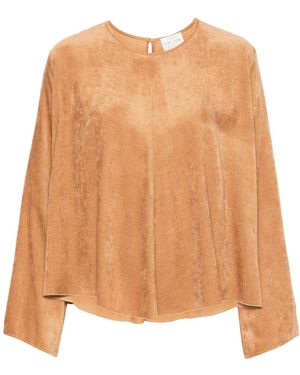 forte_forte Matte Corduroi Langarm-Oberteil - Orange