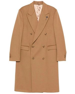 Lardini Double-Breasted Coats - Brown