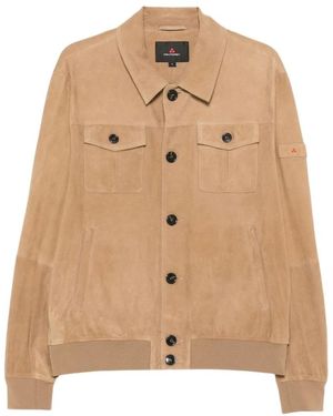 Peuterey Jassen ,Leer Destiny Suede Jas - Naturel
