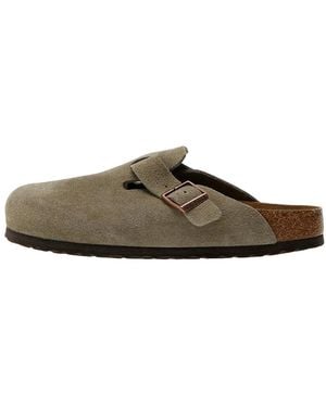 Birkenstock Schoenen ,Grijs ,Leer Boston Soft Footbed Regular Fit - Bruin