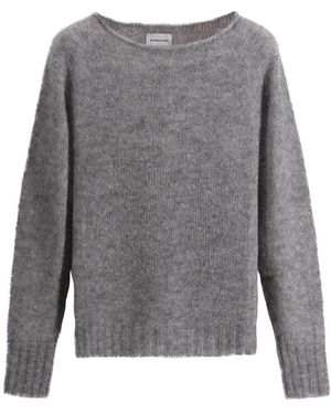 Scaglione Alpaka-Bootausschnittpullover - Grau