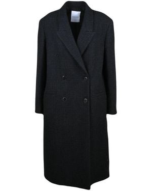 Pomandère Jassen ,Blauw ,Wol Lange Jas - Zwart