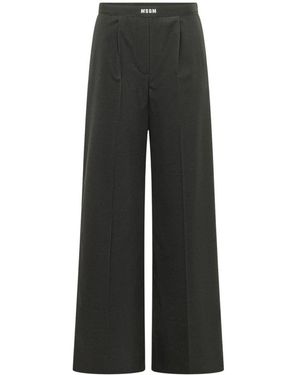 MSGM Broeken ,Zwart ,Wide Broeken - Grijs