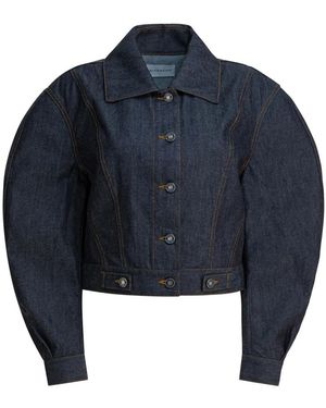 Givenchy Jassen ,Blauw ,Denim Back-To-Front Cocoon Jacket