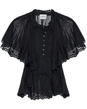 Isabel Marant Overhemden ,Zwart ,Katoen Lorna Top