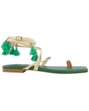 Johanna Ortiz Flat Sandals - Green