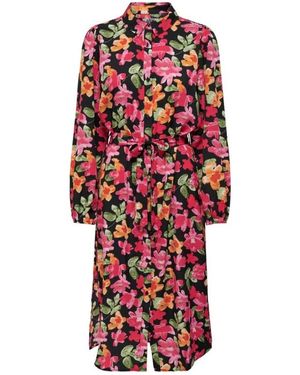 Jacqueline De Yong Schwarzes polyester midi kleid frühling/sommer kollektion - Rot
